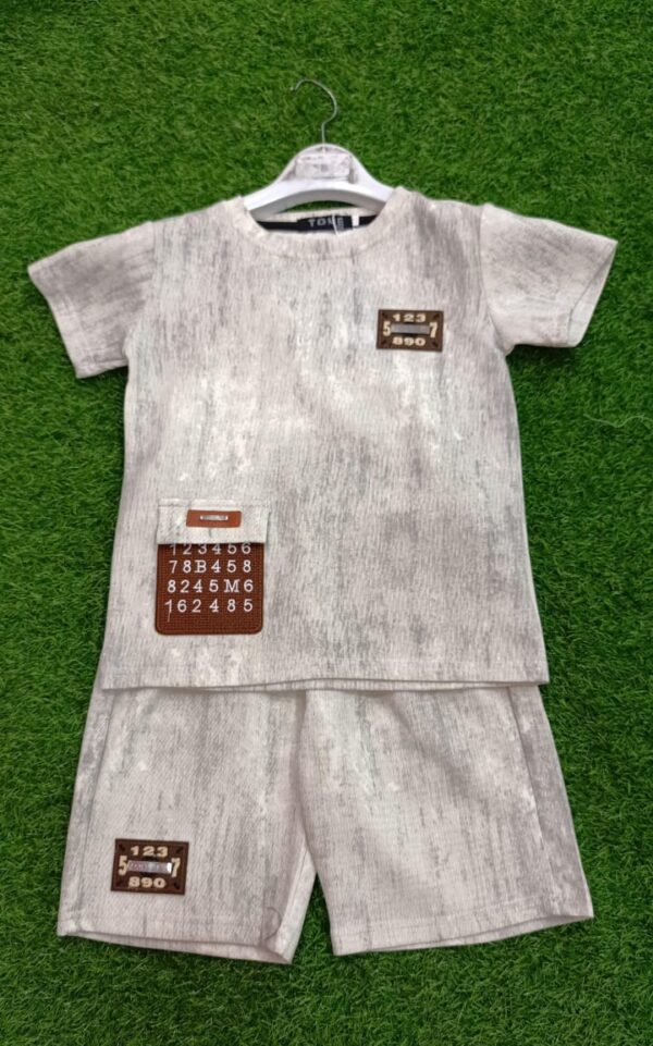 Boys Urban Tie-Dye Tee & Shorts Set – Monochrome Street Style - Image 2