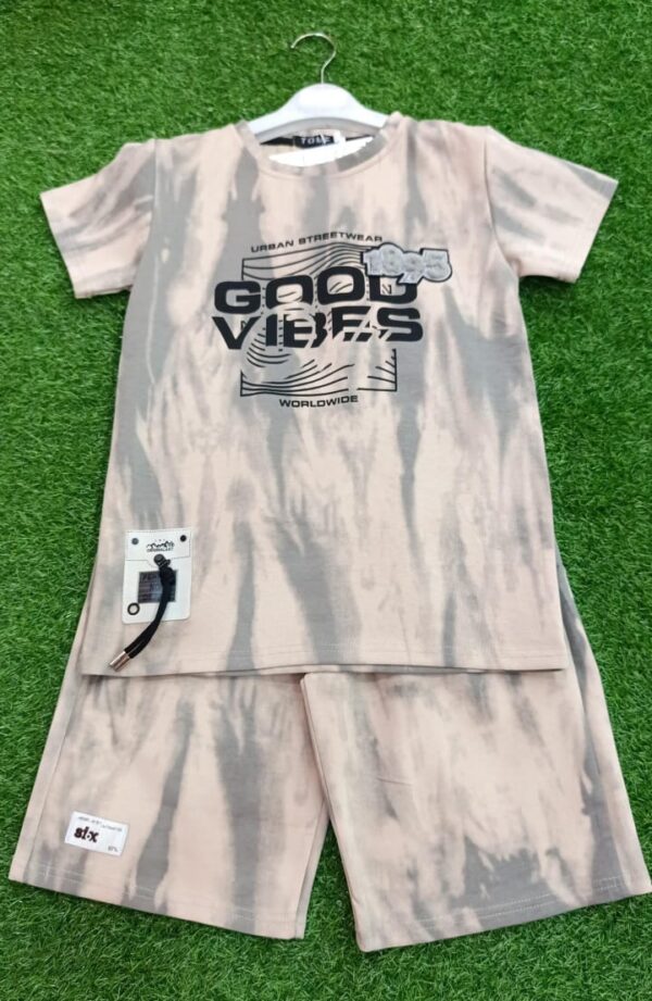 Boys Urban Tie-Dye Tee & Shorts Set – Monochrome Street Style - Image 9